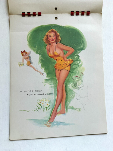 1954 Full Year Studio Sketches Pinup Girl Calendar by Thompson - Picture 8 of 13