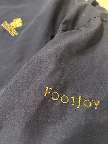 FJ FootJoy Men's Windbreaker Pullover Golf Navy Blue Short Sleeve Lined - Size L - Picture 3 of 12