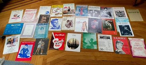 1950's 1960's 1970's 1980's Lot 30 Sheet Music Songs For Piano Vocal Guitar