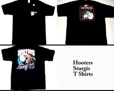 2 Hooters Uniform T-Shirt LG Sturgis Bike Rally Fatboy Biker USA  Flag 2004 OOP