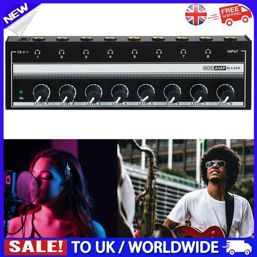  8 Channel Portable Headphone Volume Amplifier for
