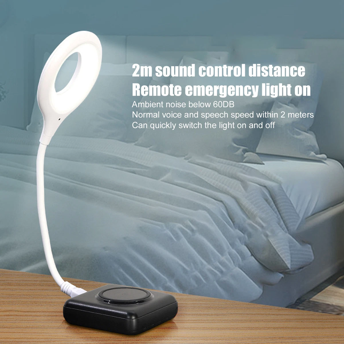 USB Voice Control Night Light Smart LED Reading Lamp With Flexible