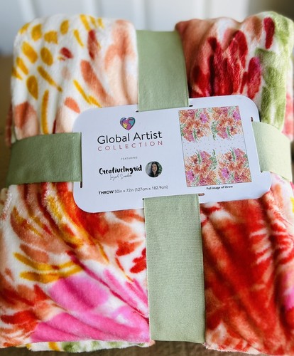 Neu Global Artist Collection Ingrid Sanchez 52”x72” weiche Fleece Überwurf Decke - Bild 1 von 5