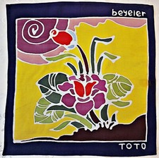 HANDKERCHIEF VINTAGE AUTHENTIC BEYEIER TOTO ROSE HANDMADE COTTON 12" WOMEN'S