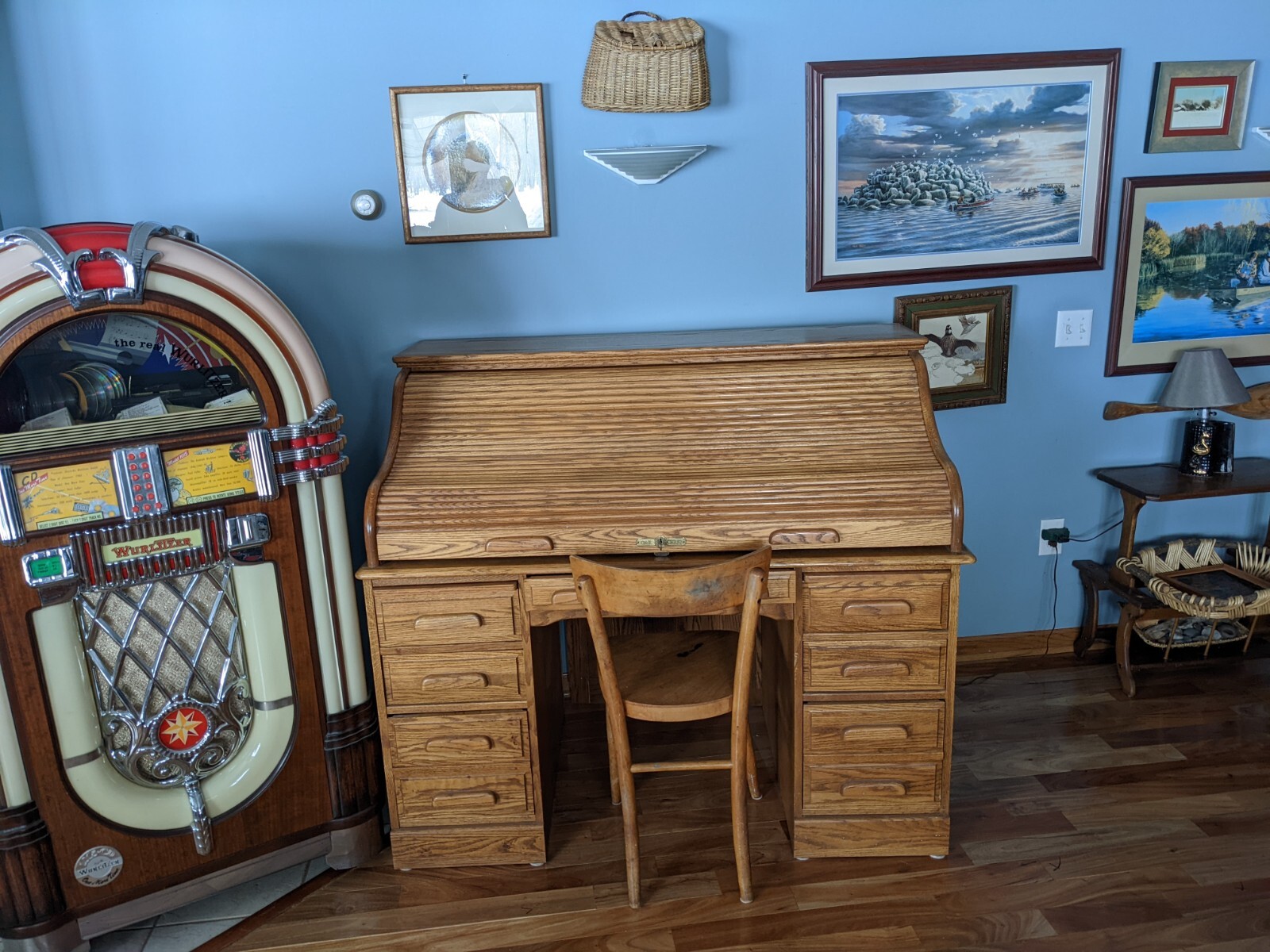 Oak Crest Roll Top Desk with Lock & Key eBay