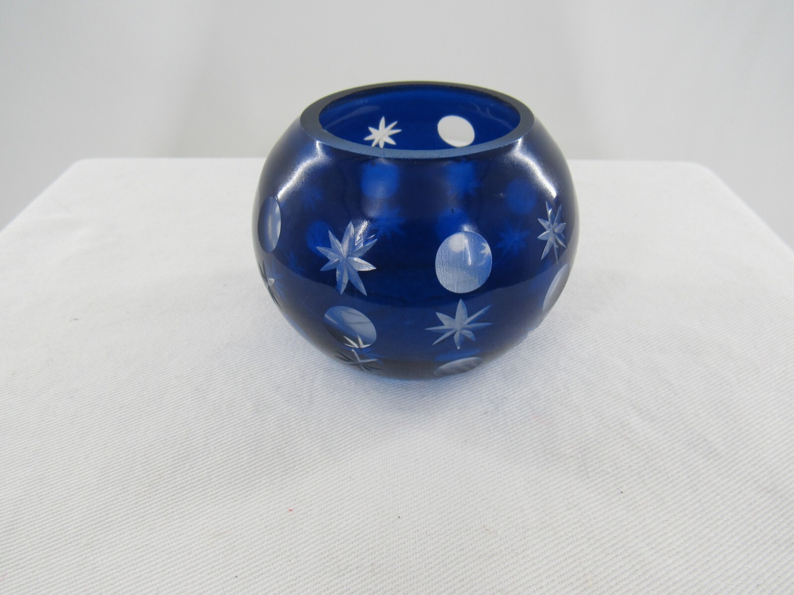 Navy Blue 2 1/2&rdquo; Round And 2 1/2&rdquo; Glass Star See Thru Pr