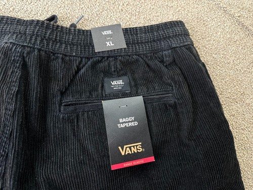 Pantalones de Pana Vans Negros XL Sueltos Ajuste Cónico Gama Patinaje Elástico - Imagen 8 de 12