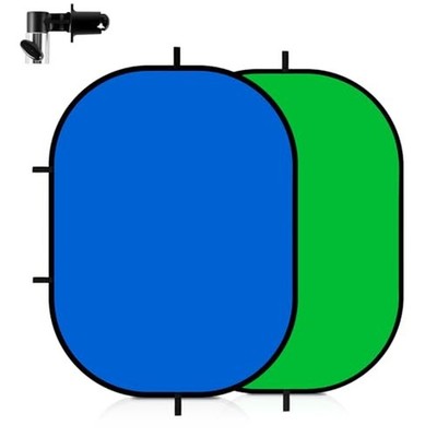 Meking 3x5ft Green Screen Backdrop for Photography, 2-in-1 Collapsible Back