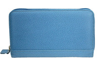 Levenger Blue Leather Credit Card Holder Business Card Holder 24 Pages NEW