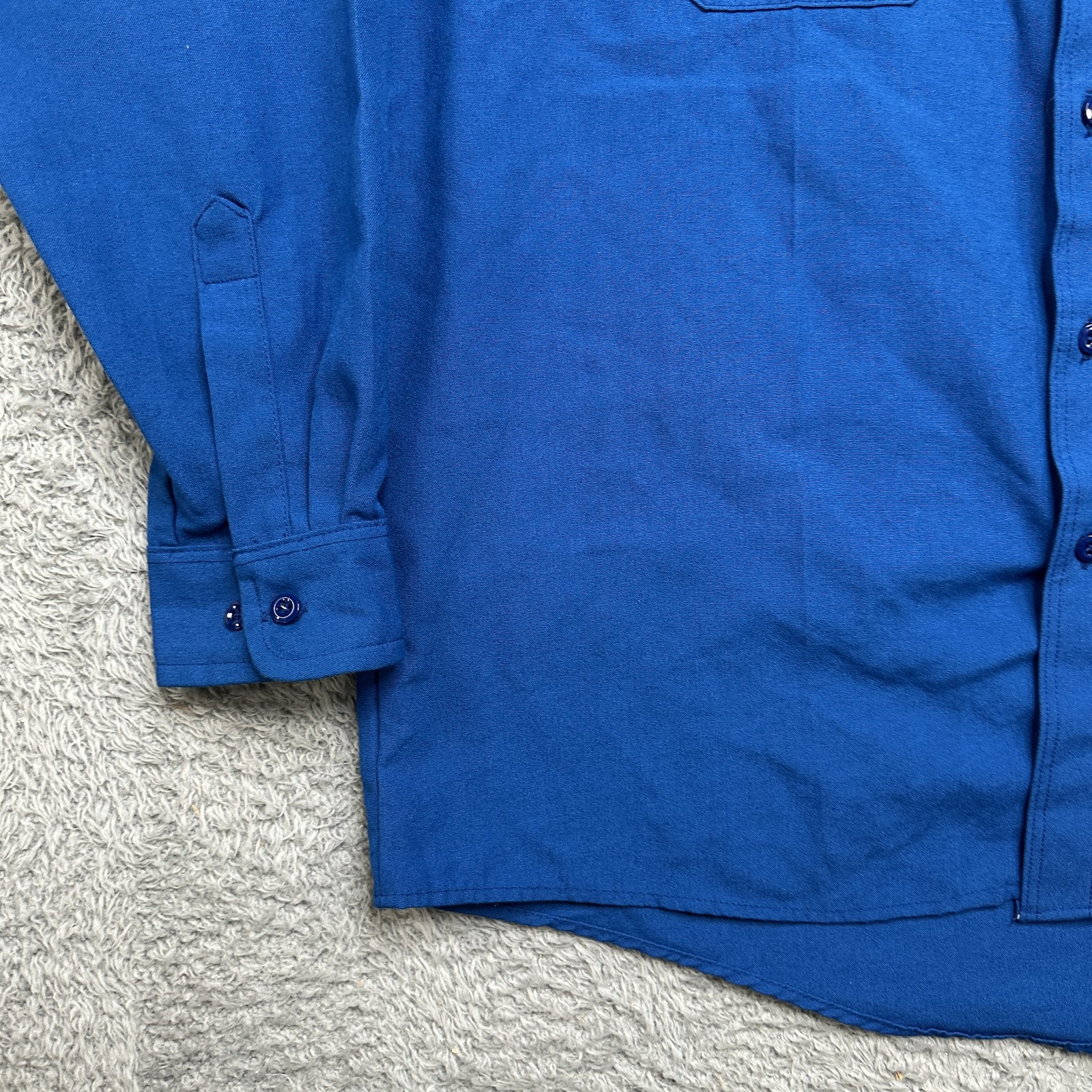 Bulwark Work Shirt Mens XL Blue Flame Resistant Fire Fight Button Long Sleeve image 4