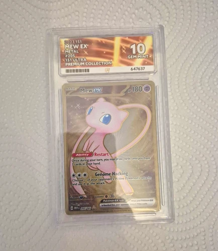 Mew ex 205/165 Metal Holo 151 Ultra Premium 2023 English ACE Grading 10