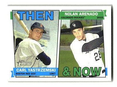 2016 Topps Heritage #TAN-YA Carl Yastrzemski / Nolan Arenado Then & Now