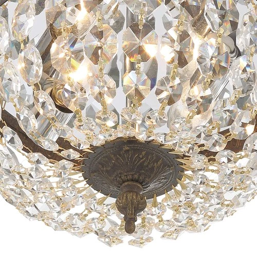 Crystorama Basket Crystal 10" Wide Bronze Ceiling Light - Picture 5 of 7