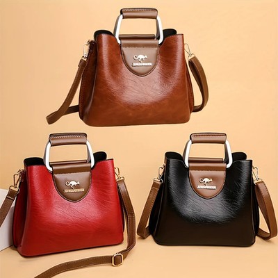 Bolso De Cuero Para Mujer Bolsa Moda Lujo Hombro Mano Cartera Bandolera Elegante