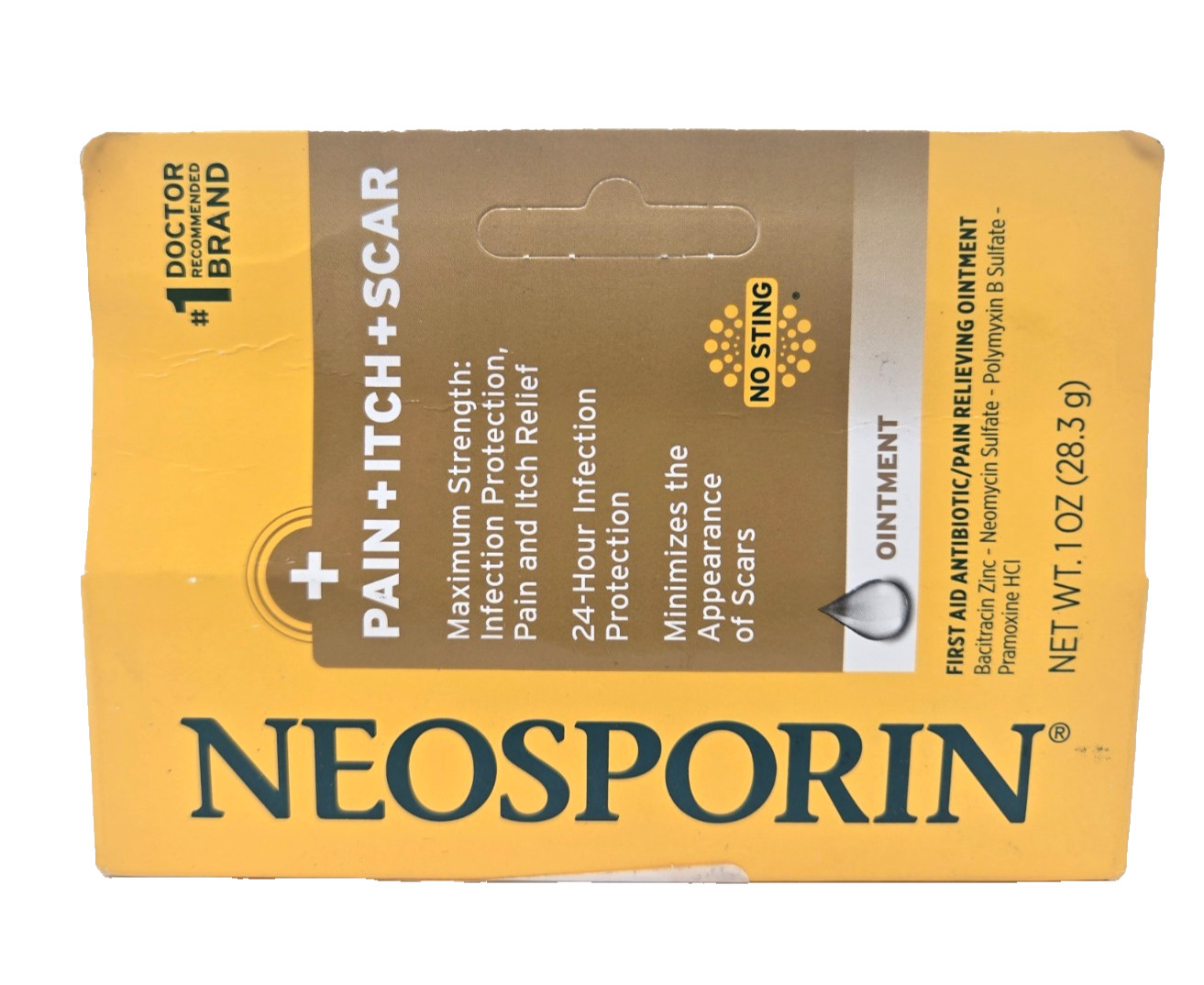 Neosporin + Pain, Itch & Scar, First Aid Triple Antibiotic Ointment, 1 oz