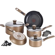 T-Fal B036SE64 Nonstick Bronze Cookware Set
