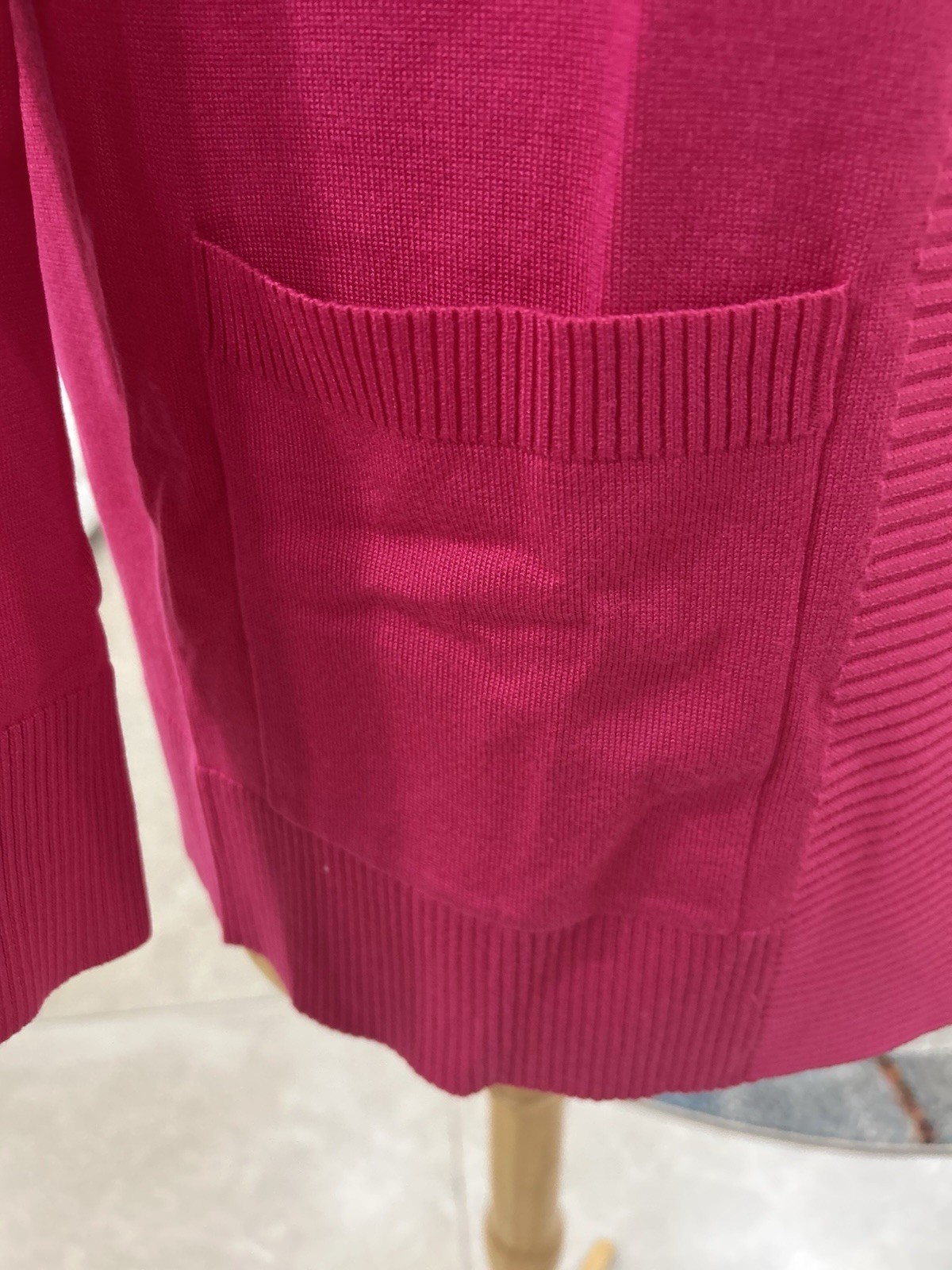 WOMEN’S LIGHT OPEN FRONT L- SLEEVE KNIT-CARDIGAN W/POCKETS- FUCSIA - S- NWT image 8