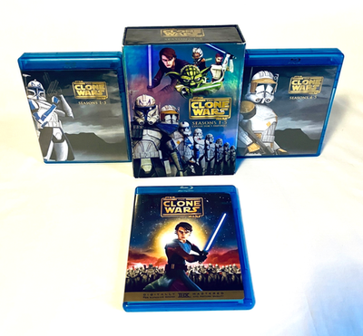 Star Wars Clone Wars Complete Seasons 1-5 Blu Ray Set 2013 Rare US