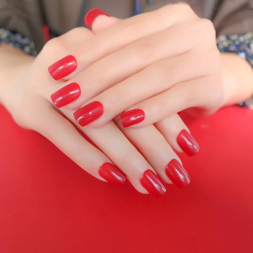 Solid Colored False Nails Fake Nail Artificial Square Nail Nails Artsquare ^ - Picture 10 of 12