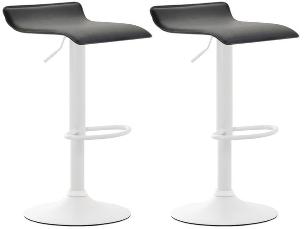 2Er Set Barhocker Dyn V2 Kunstleder Weiß Schwarz-image