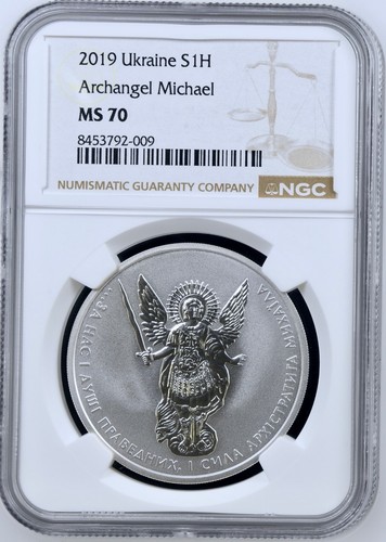 UKRAINE Silver Coin - ARCHANGEL MICHAEL - 2019 NGC MS70