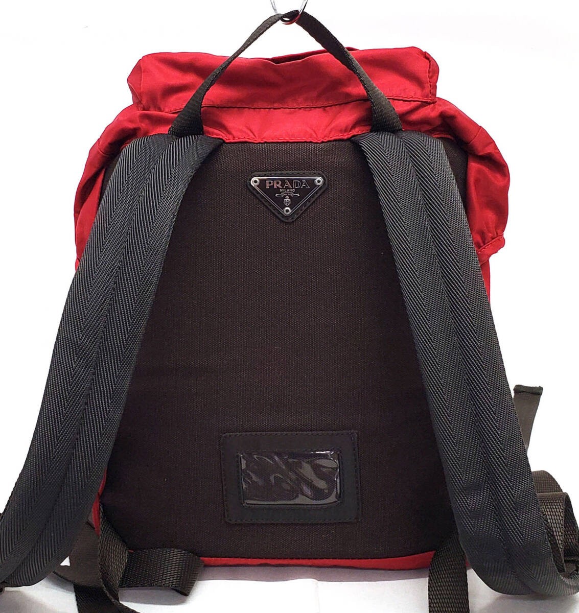Excellent Condition PRADA Backpack Nylon Red Brown from japan thumbnail 2