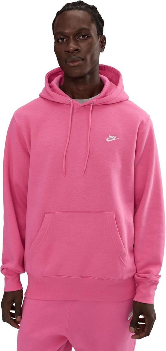 NWT Men XL Nike Pink Sportswear Club Fleece Hoodie FN3859-684