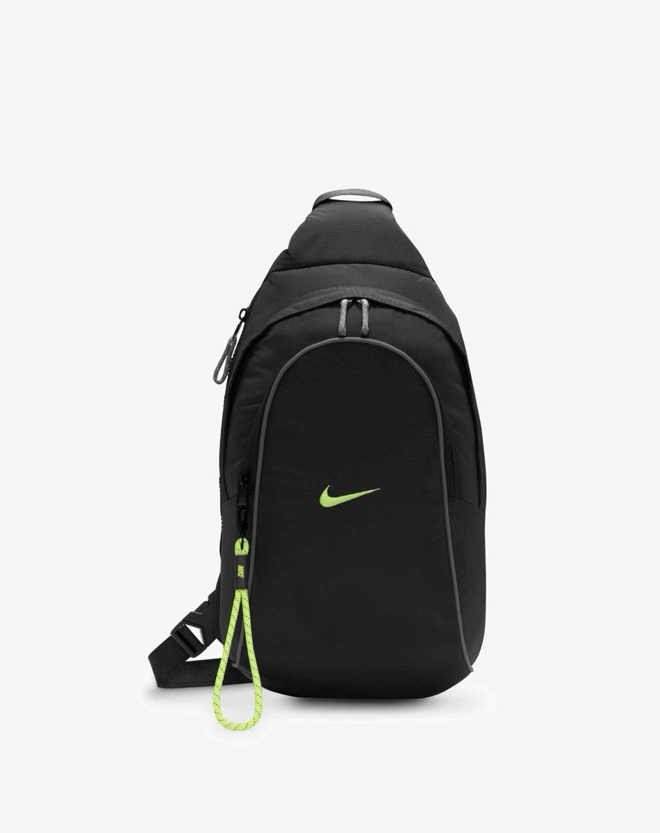 Nike Essentials Sling Bag 8L Men New Sealed Black/Lime Authentic