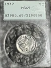 1937 BUFFALO NICKEL (5C) PCGS MS 65 Old Rattler Holder Original