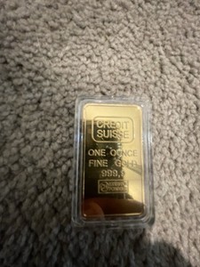 Credit Suisse 1 oz Fine Gold Bar 999.9 (In Assay) in Plastic Case