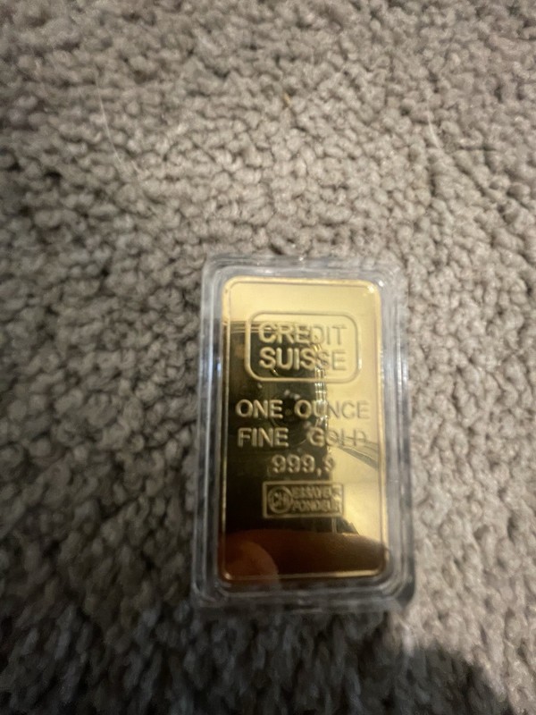 Credit Suisse 1 oz Fine Gold Bar 999.9 (In Assay) in Plastic Case