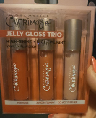 Cherimoya Jelly Gloss Trio High-Shine Lip Gloss Set Paradise Vanilla Flavor