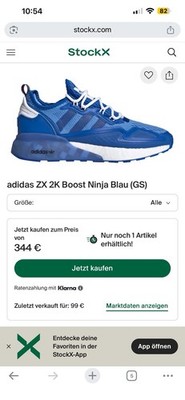Adidas ZX 2K Boost Ninja Blau Limited Edition 40