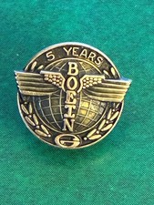 Boeing SOLID 10K Gold 5 Year Service Lapel Pin, Screwback Vintage