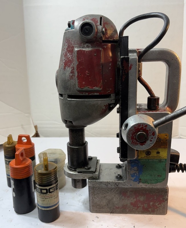 Hougen Jancy Slugger Magnetic Drill With Case And Drill Bits