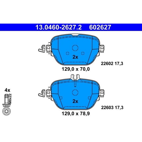ATE 13.0460-2627.2 Bremsbelagsatz FüR Mercedes Benz E Klasse CLS EQC GLC W213-image
