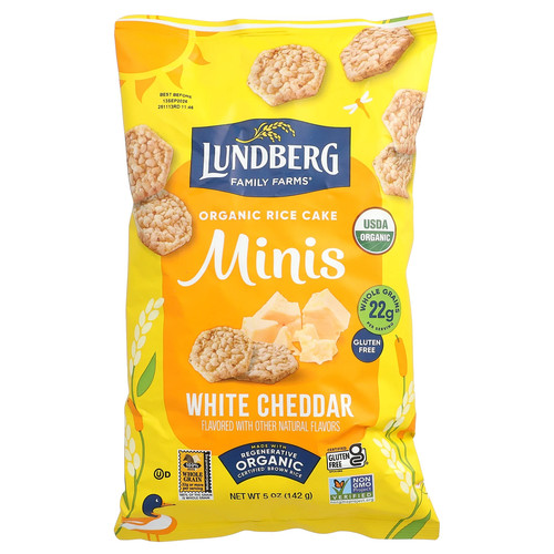 Organic Rice Cake Minis, White Cheddar, 5 oz (142 g)