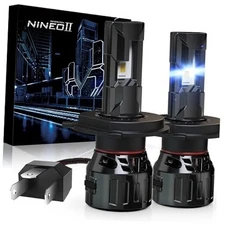  Bulbs, 9003 Fog Lights, [2025 Upgrade] 600% Brighter 6500K White, Fan H4