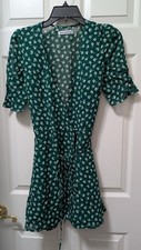 NWT Reformation Lucky Wrap Dress in Chive Green Floral Size Medium M