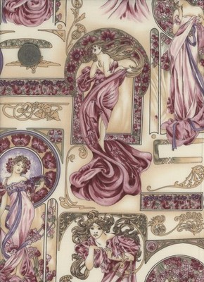 Art Nouveau Collection Woodrow Studios Alphonse Mucha Vintage Reproduction 18x44