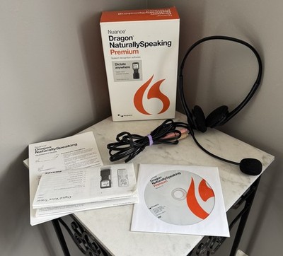 Nuance Dragon NaturallySpeaking Premium 13 software w/ Headset NO RECORDER   