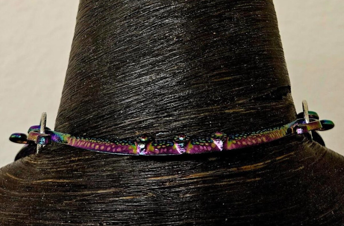 Sea Sediment Slab Statement Necklace: Red & Green Artisan Chest Piece - Luxury