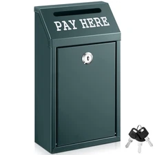 Safe Cash Box Money Collection Box 10.2 X 5.7 X 2.8 Inch Metal Donation Box With