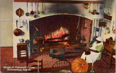 Kitchen of Governor's Palace Williamsburg, Virginia Vintage Postcard Wpc10