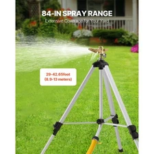 VEVOR Impact Sprinkler on Tripod Base, Heavy Duty Tripod Sprinklers with Brass H