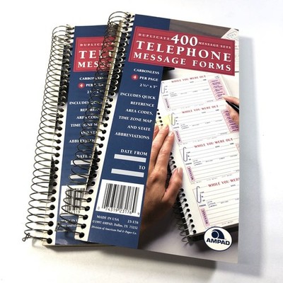 Ampad Duplicate 400 Message 2 Sets Telephone Message Form  While You Were Out 
