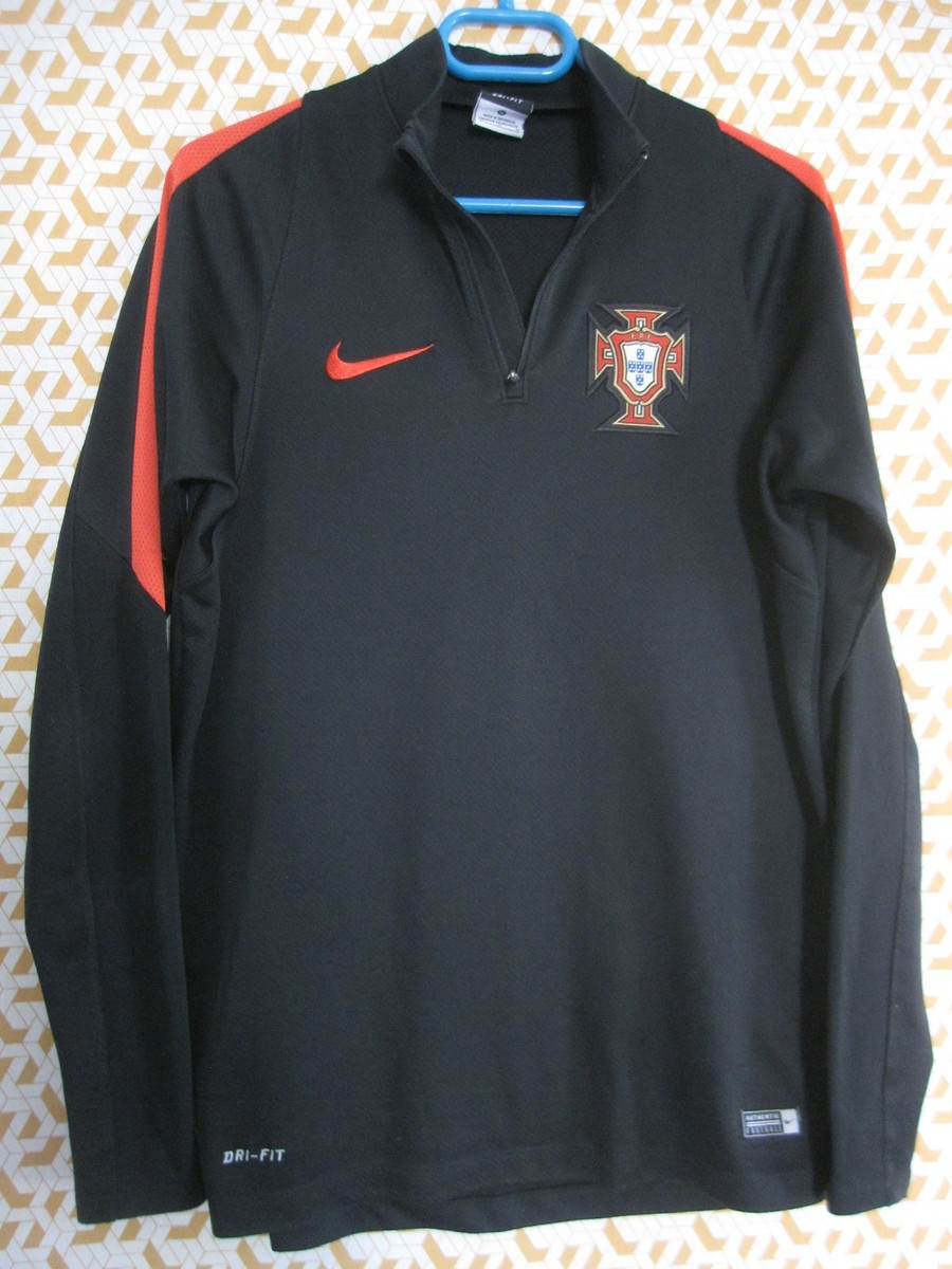 Sweat Tech top Entrainement Portugal Noir 2016 Nike Football Homme