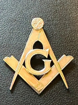 Freimaurer Quadrat & Kompass Anhänger / Uhrenanhänger Sterlingsilber 1976 Birmingham