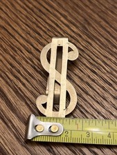 Vintage Swank Gold Tone Dollar Sign Money Clip 2 1/4 FREE SHIPPING