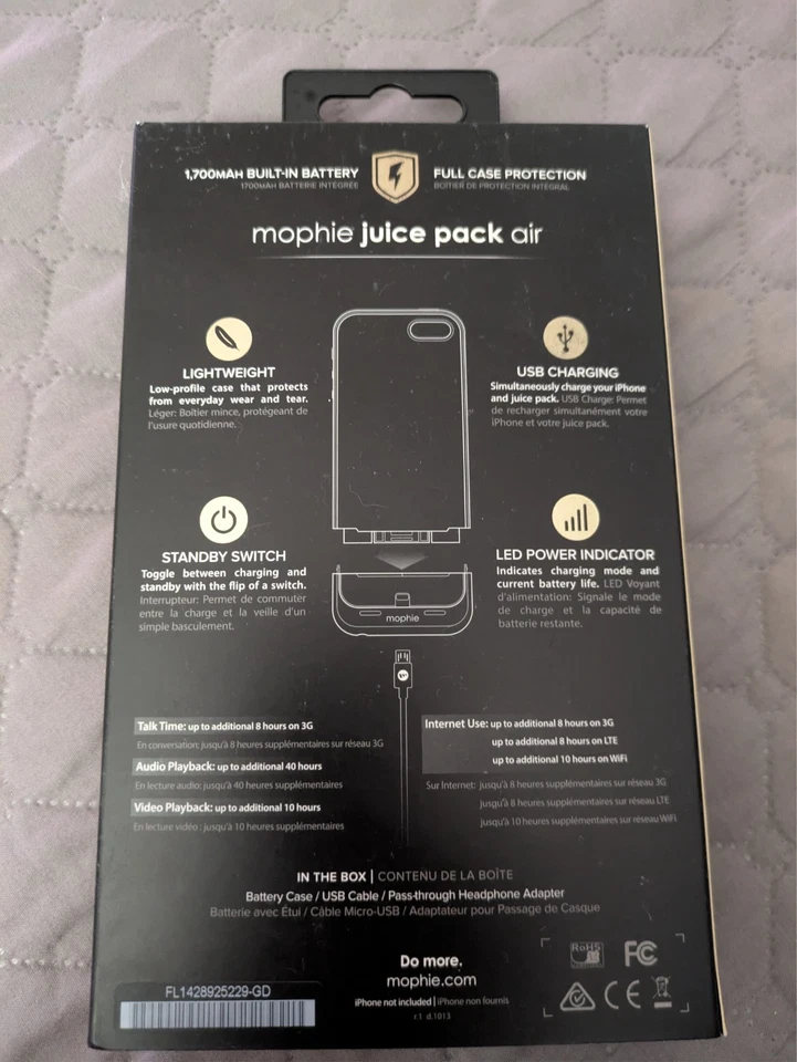 сок упаковка воздуха iphone 5 и 5s Mophie золото - Изображение 3 из 3